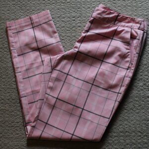 Izod Woman's Cool-Fx Pink Plaid Stretch Perform X Golf Pants size 6